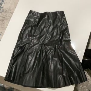 High waisted pu leather skirt